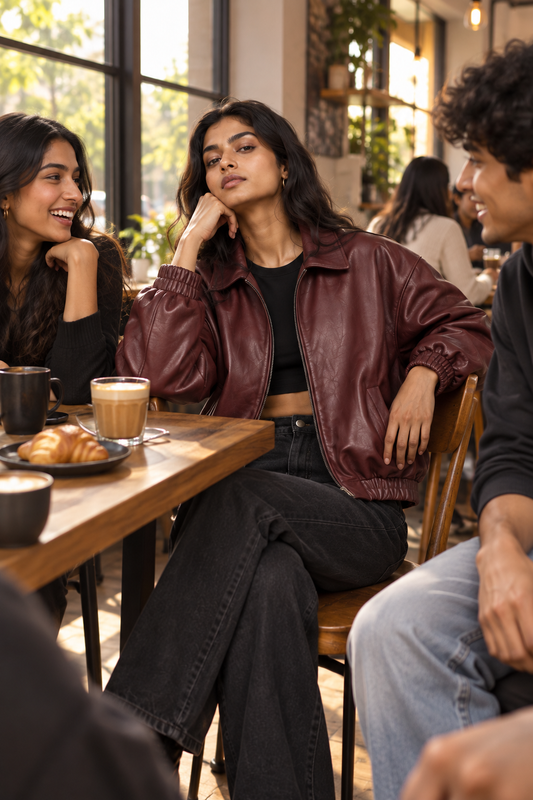 Oxblood Volume Oversized Bomber