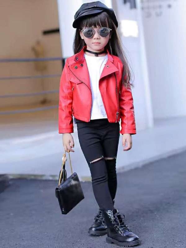 Red Leather Jackets For Kids G O A T