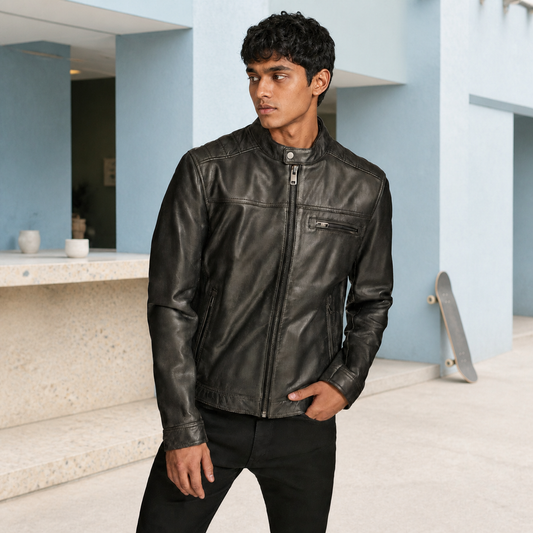 Gen Z Fit — Indian model wearing GLJK22, styled with contemporary street-ready energy in an urban setting.