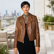 Women Black Asymmetrical Leather Jacket - Luxury & Edgy Style
