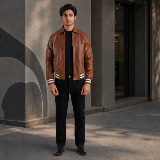 Gen Z Fit — Indian model wearing GLJK86, styled with contemporary street-ready energy in an urban setting.