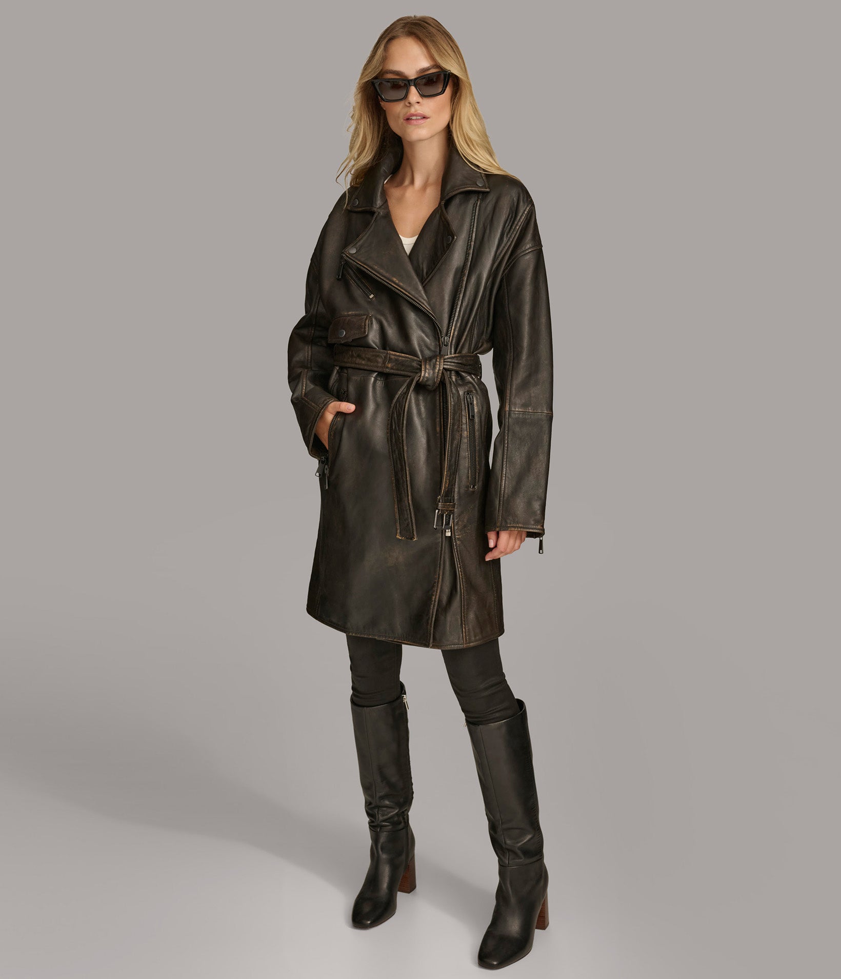 Washed Moto Trench Leather Jacket-GLJK46 – G O A T