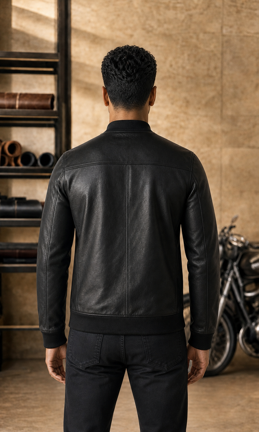 Modern Flight leather jacket back view
