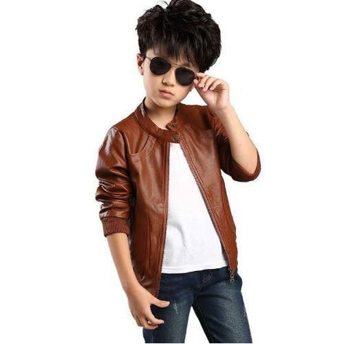 Brown Leather Jackets For Kid G O A T