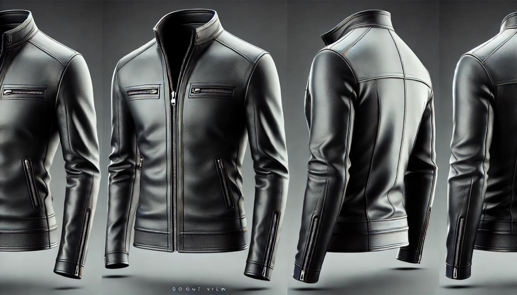 Minimalist Black Leather Jacket with Front-Open Design-GLJK1