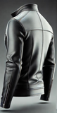 Minimalist Black Leather Jacket with Front-Open Design-GLJK1
