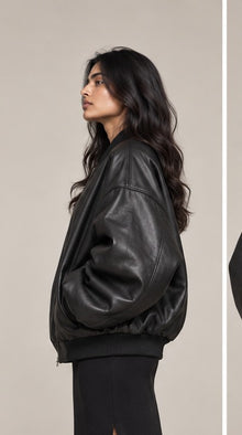 Noir Volume Oversized Bomber