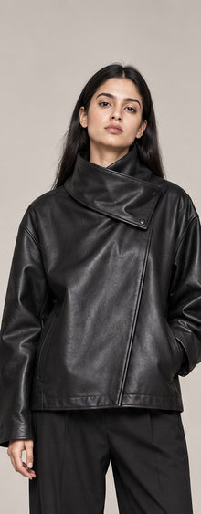 Black Fold Wrap Jacket