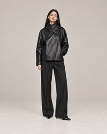 Black Fold Wrap Jacket