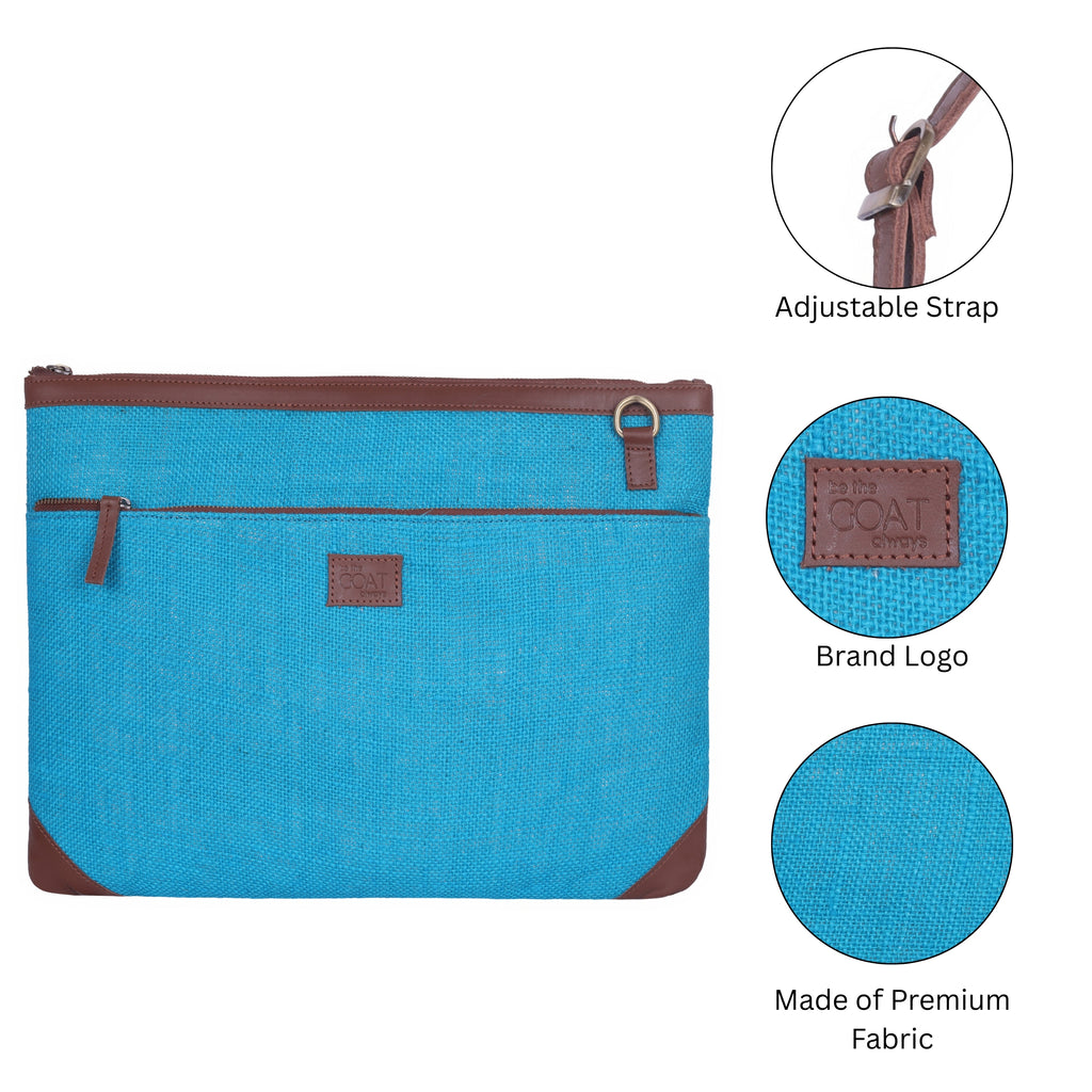 Jute Laptop Sleeve (Navy Blue)