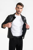 Pg Signature Black Men'S Leather Jacket