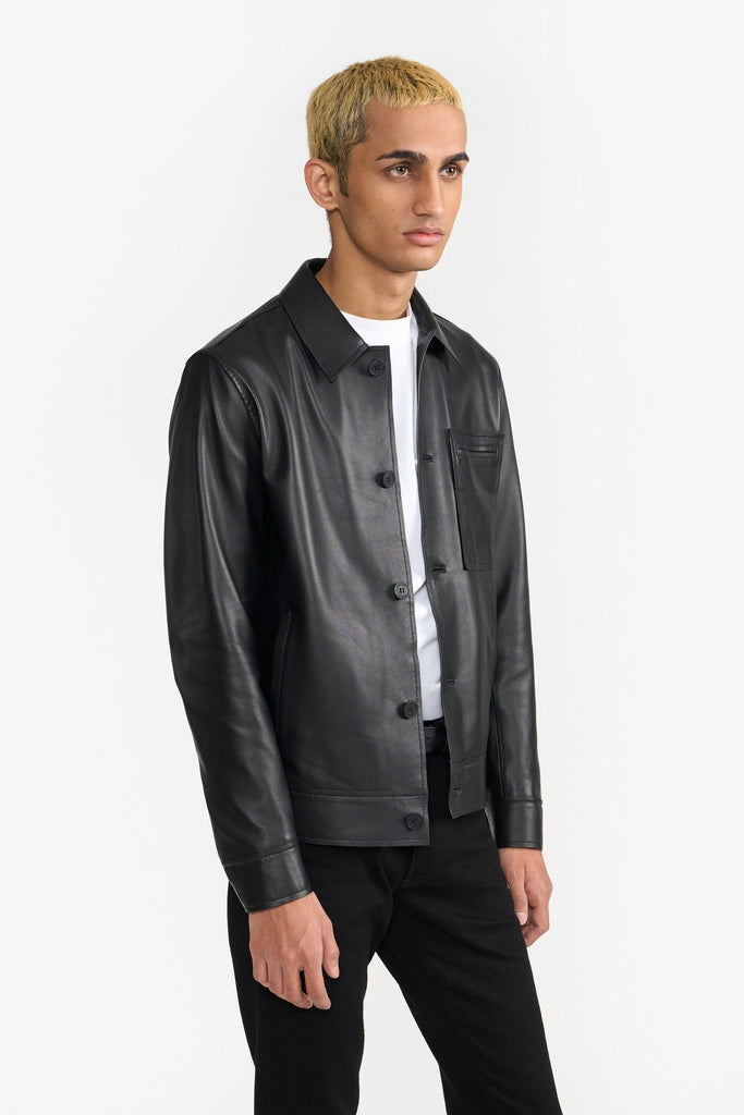 Pg Signature Black Men'S Leather Jacket