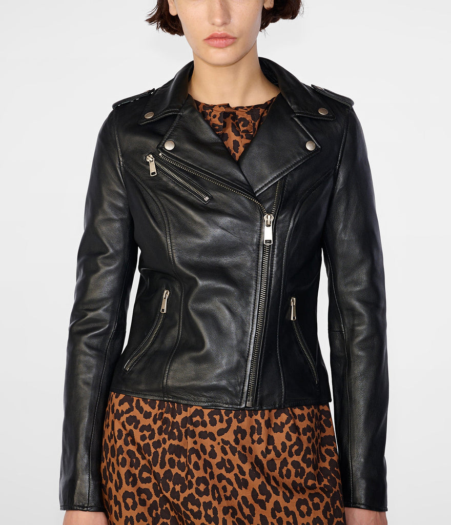 Luxury Asymmetrical Leather Jacket - Genuine Leather Moto Style