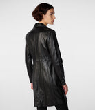 Trenchcoat aus Lammleder mit Knopfleiste