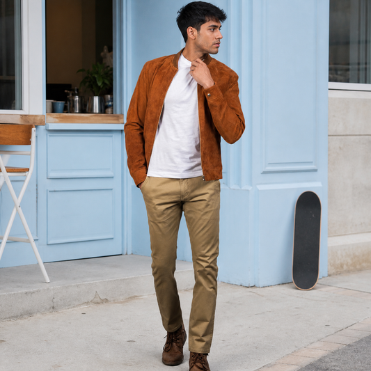 Gen Z Fit — Indian model wearing GLJK108, styled with contemporary street-ready energy in an urban setting.