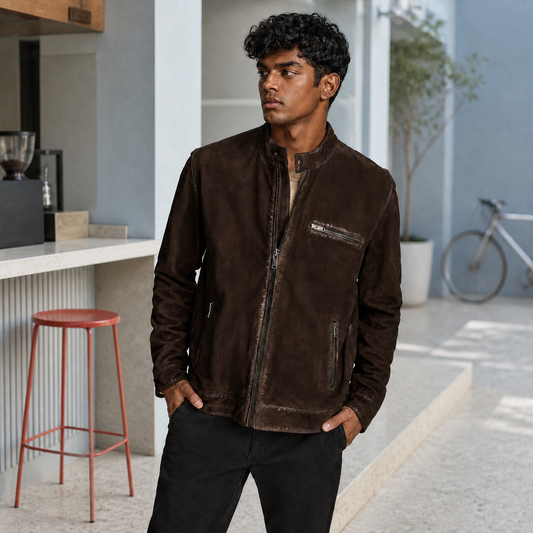 Gen Z Fit — Indian model wearing GLJK13, styled with contemporary street-ready energy in an urban setting.