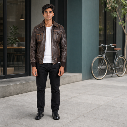 Gen Z Fit — Indian model wearing GLJK136, styled with contemporary street-ready energy in an urban setting.
