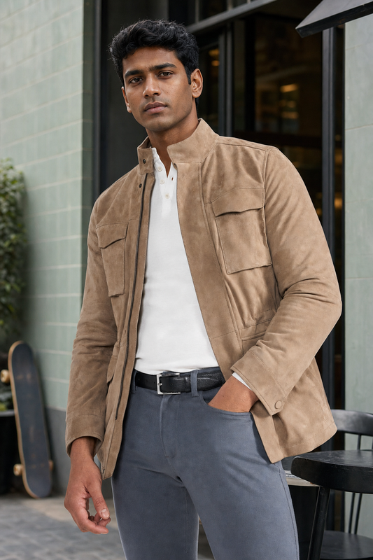 Gen Z Fit — Indian model wearing GLJK183, styled with contemporary street-ready energy in an urban setting.