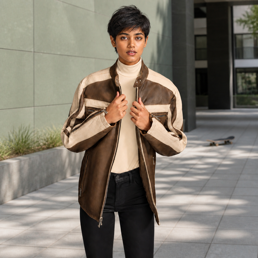 Gen Z Fit — Indian model wearing GLJK55, styled with contemporary street-ready energy in an urban setting.