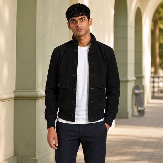 Gen Z Fit — Indian model wearing GLJK67, styled with contemporary street-ready energy in an urban setting.