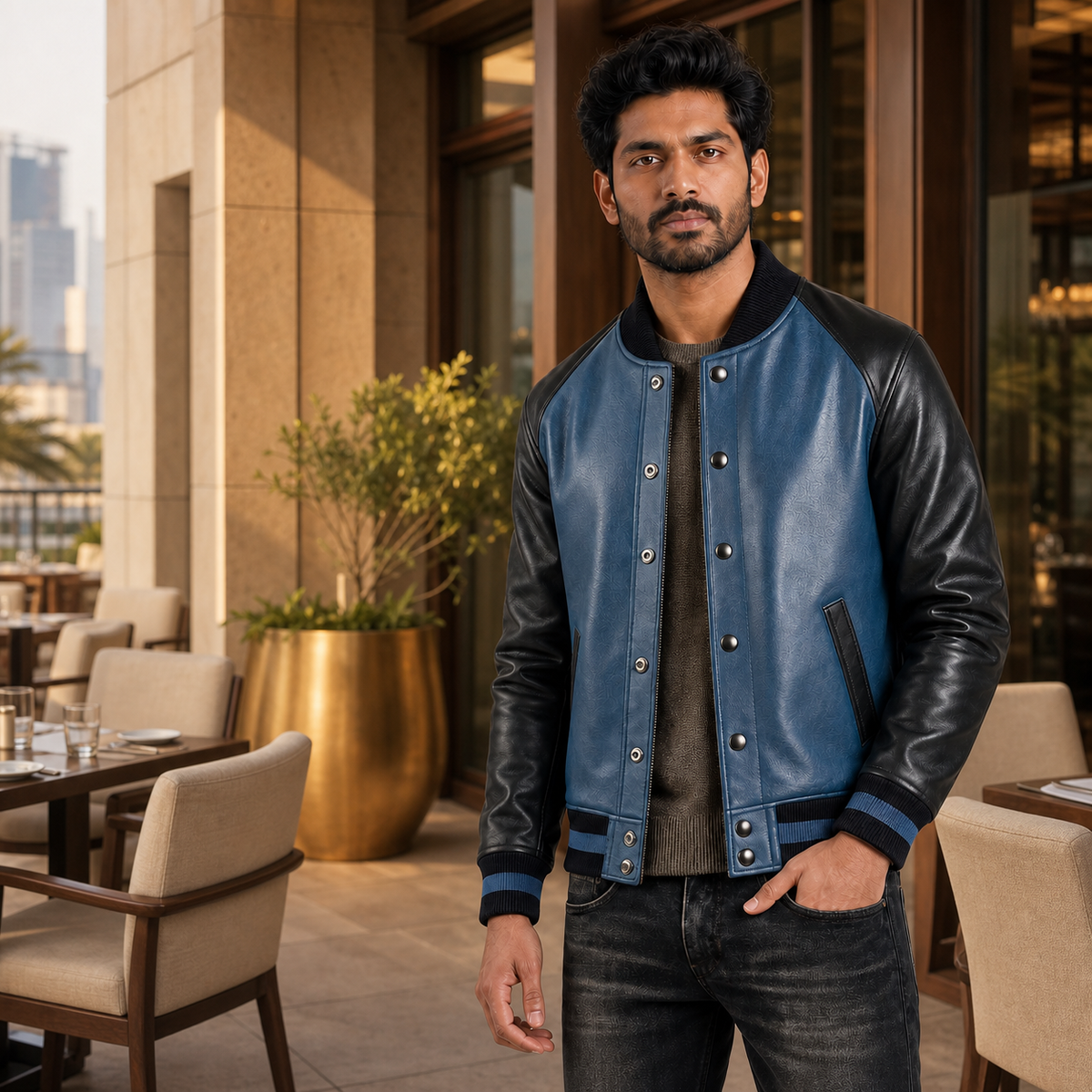 Millennial Fit — Indian model wearing GLJK7, styled for polished everyday versatility in a premium commercial setting.