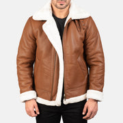 Signature Brown Leather Bomber Jacket