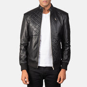 Black Leather Bomber Jacket