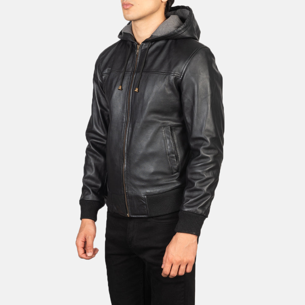 Leather Jacket with Hood, Leather Winter Jacket - G O A T – G O A T