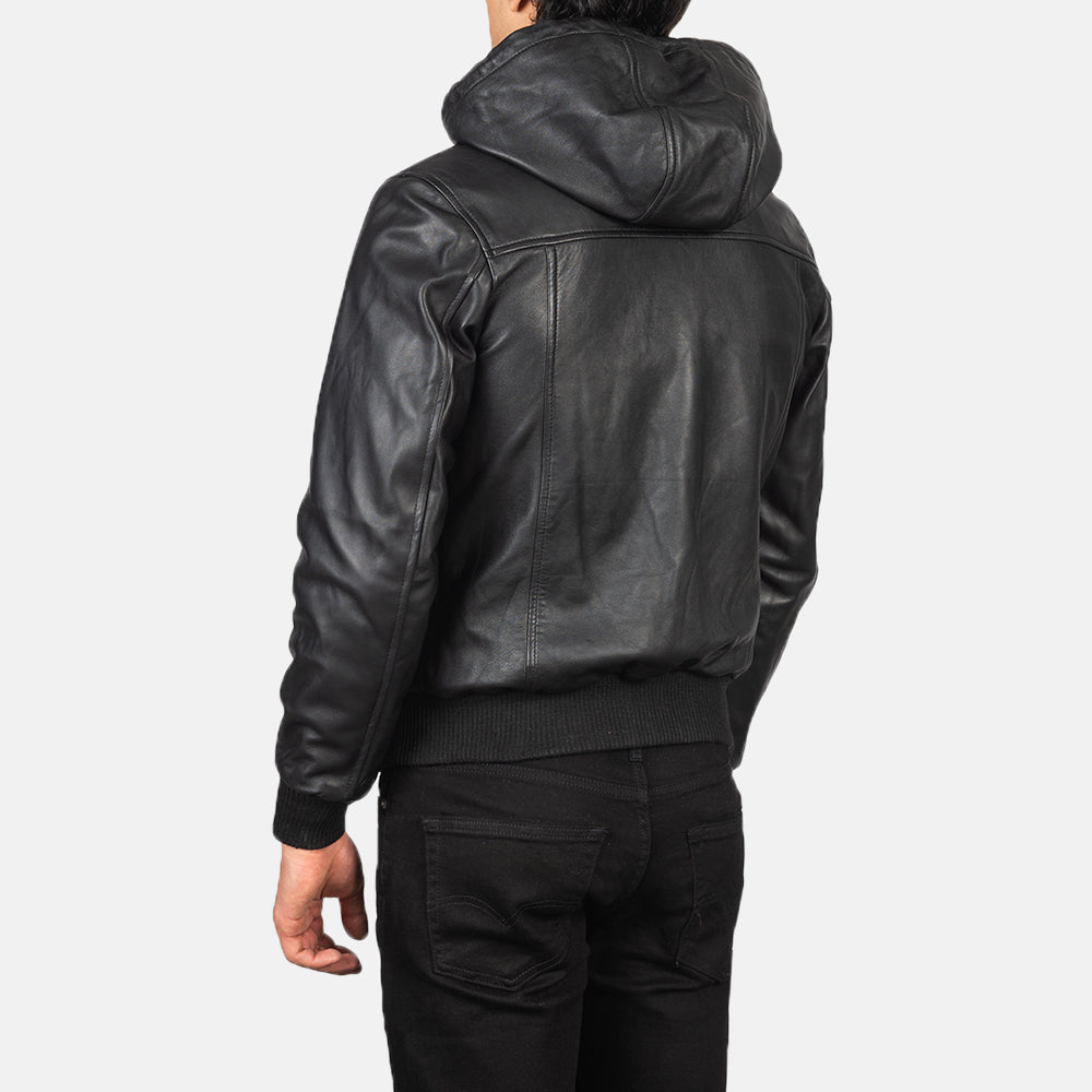 Leather Jacket with Hood, Leather Winter Jacket - G O A T – G O A T