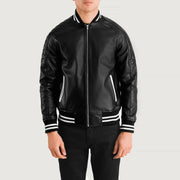Black Leather Varsity Jacket