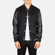 Black Hybrid Varsity Jacket