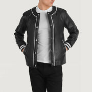 Black Leather Varsity Jacket