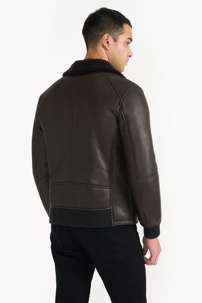 Dark Brown Men'S Spanish Marino  Leather Jacket