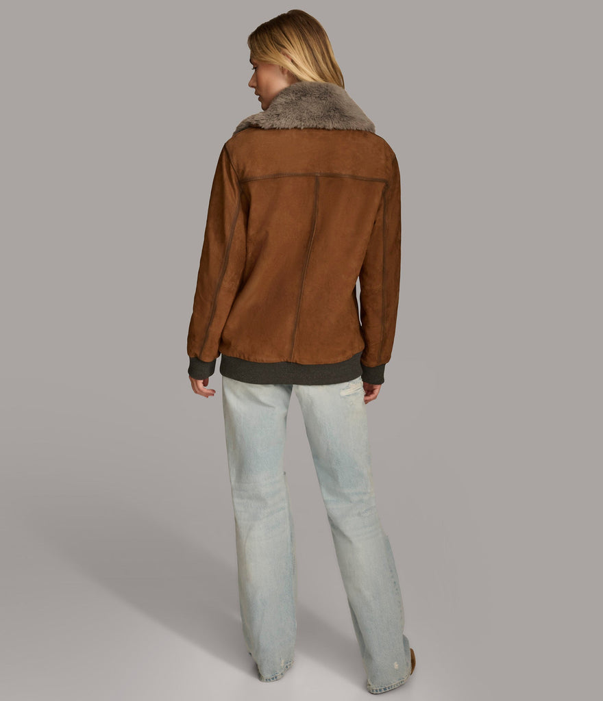 Bomber With Faux Fur Collar