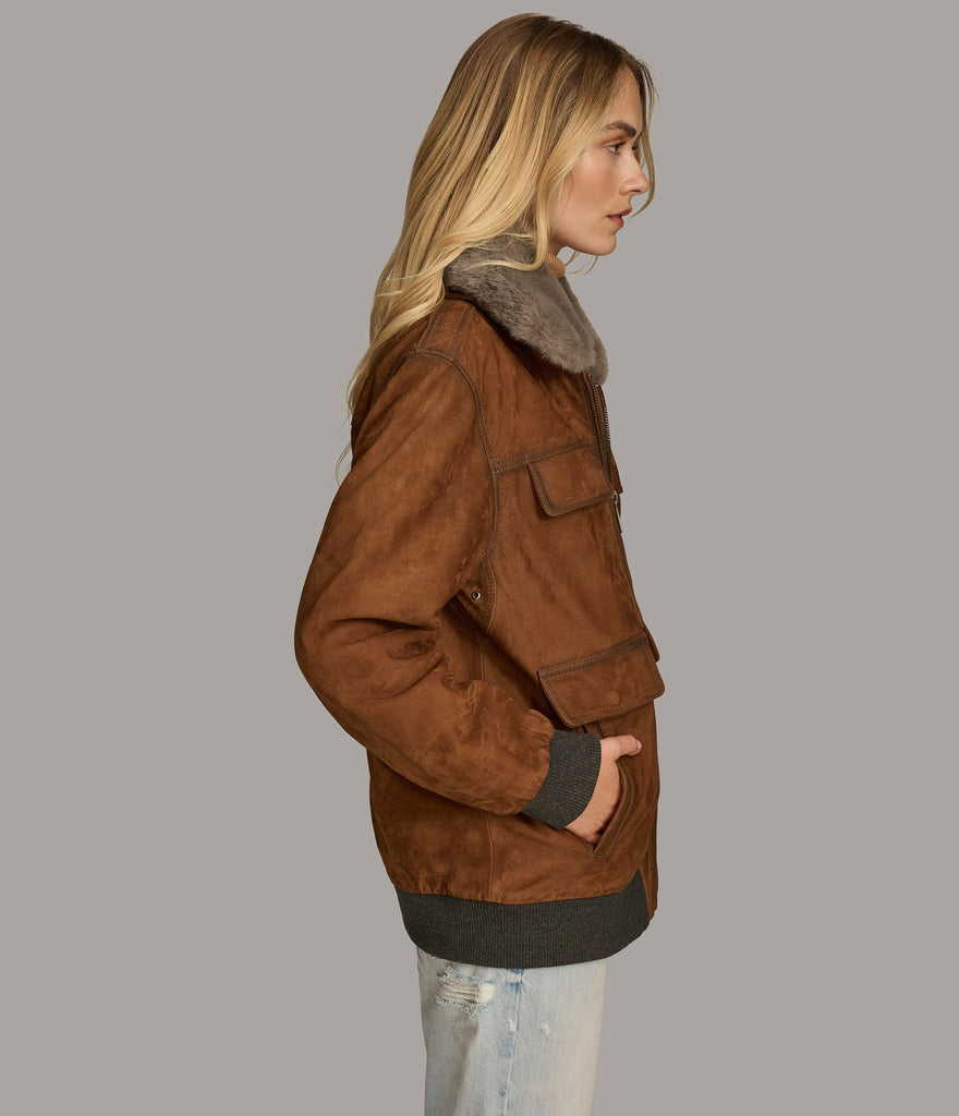 Bomber With Faux Fur Collar