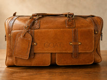 Premium Leather Duffle Bag Tan Brown