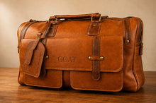 Premium Leather Duffle Bag Tan Brown