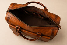 Premium Leather Duffle Bag Tan Brown