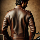 Premium Biker Leather Jacket - A-Grade Grained Leather