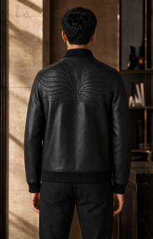 Flightline Bomber leather jacket back view