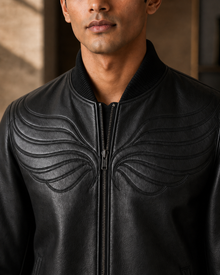 Flightline Bomber leather jacket construction detail