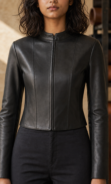 Line 49 leather jacket construction detail