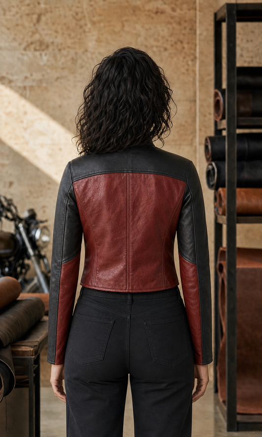 Signal Racer leather jacket back view