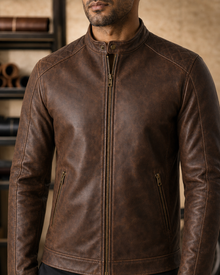 Tobacco Mile leather jacket construction detail