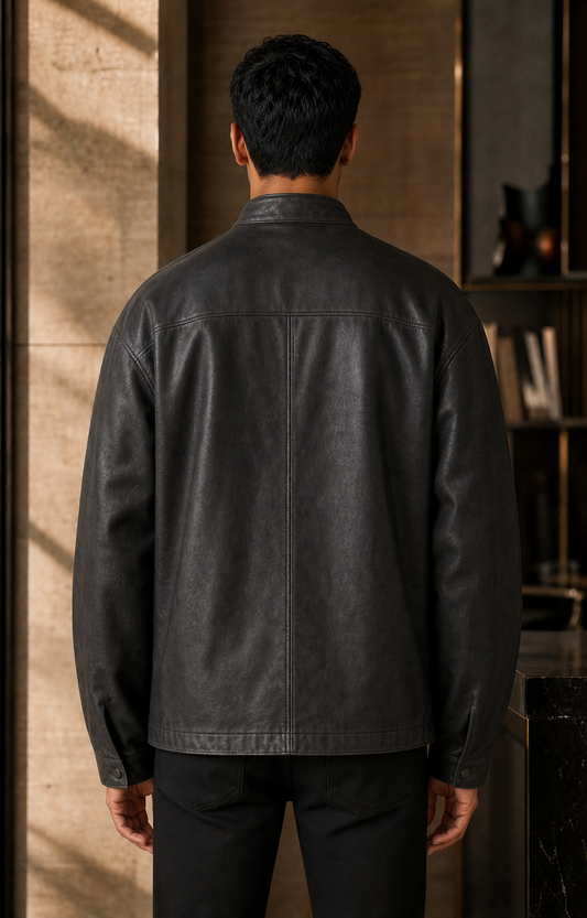 Seoul Volume leather jacket back view