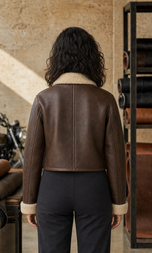 Cloud Aviator leather jacket back view