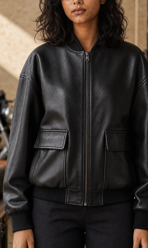 Cargo Slouch leather jacket construction detail