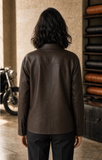 Monday Overshirt leather jacket back view