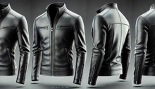 Minimalist Black Leather Jacket with Front-Open Design-GLJK1
