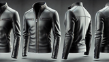 Pg Signature Schwarze Herren Lederjacke